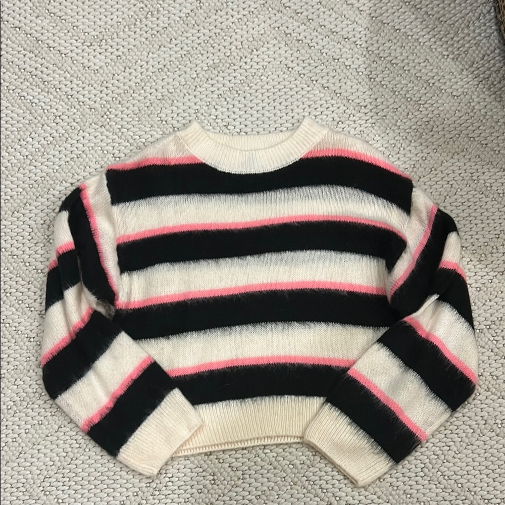 H&M Black and Pink Crew Neck Sweater